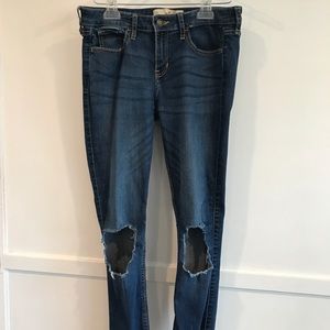 Hollister Distressed Low Rise Skinny Jeans